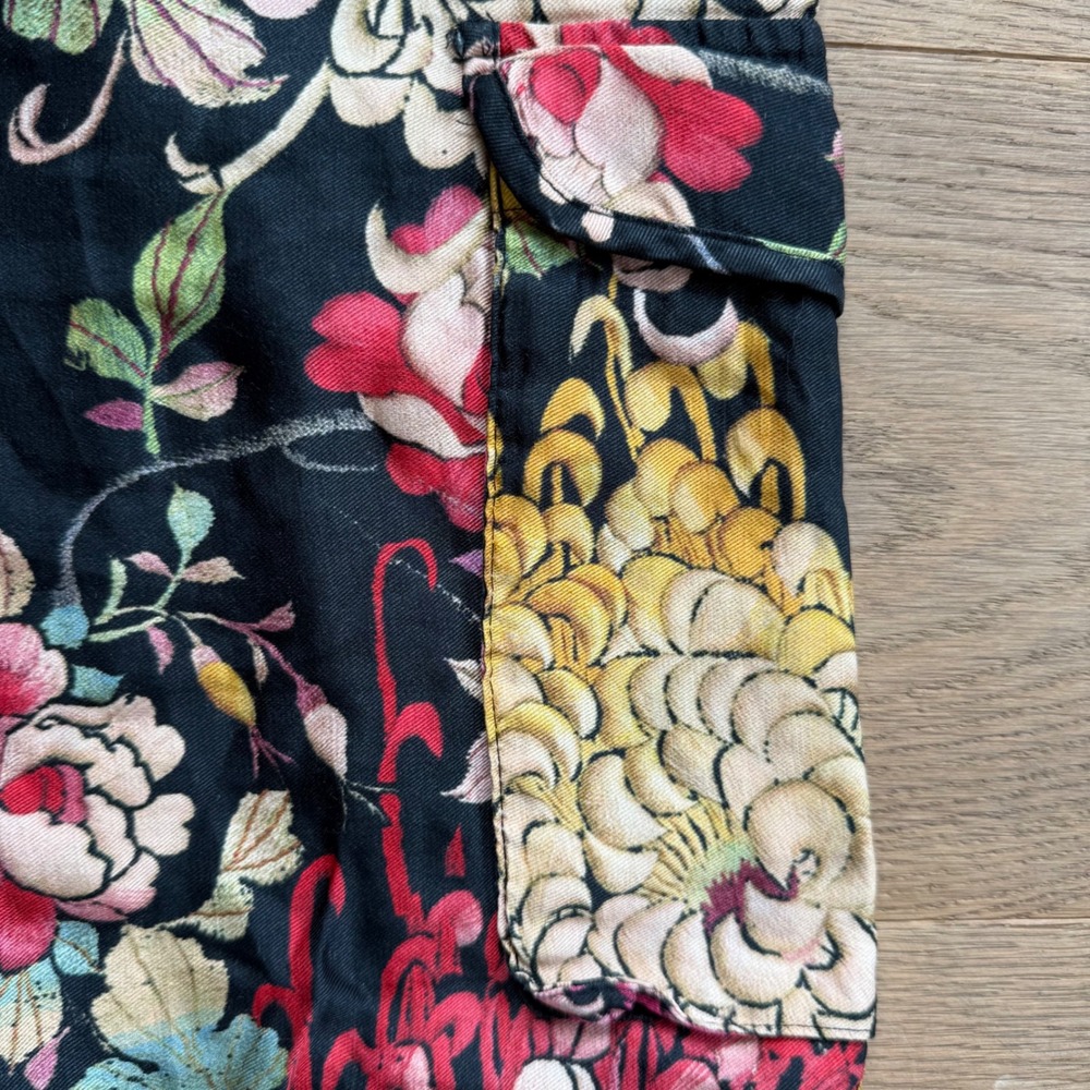 Biya Johnny Was Floral Linen Blend Cargo Jogger Pants B6041880 Multicolor Large - Picture 7 of 7
